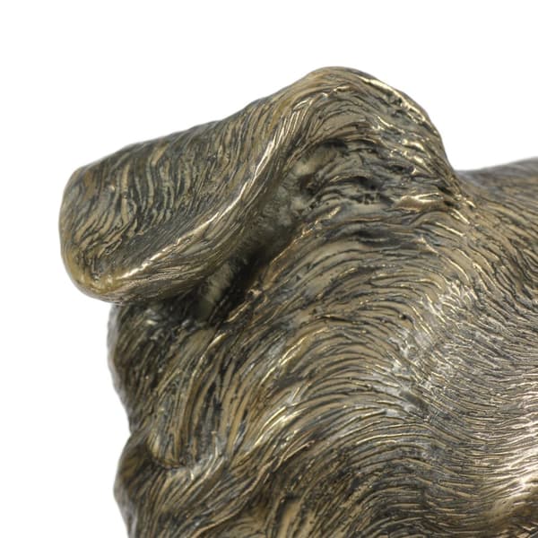 Border Collie - hundestatuette, buste på stenbund, skulptur, trofæ til hundeudstilling af Art-Dog