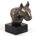 Miniatyrbild 4 av 7: Bull terrier, Bull Terrier II - hundstatyett, byst på stenfot, skulptur, trofé för en hundutställning av Art-Dog