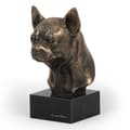 Miniatyrbild 2 av 7: Korthårig Chihuahua I - hundstatyett, byst på stenfot, skulptur, trofé för en hundutställning av Art-Dog