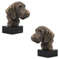 Miniatyrbild 1 av 6: Stålhårig tax - hundstatyett, byst på stenfot, skulptur, trofé för hundutställning av Art-Dog
