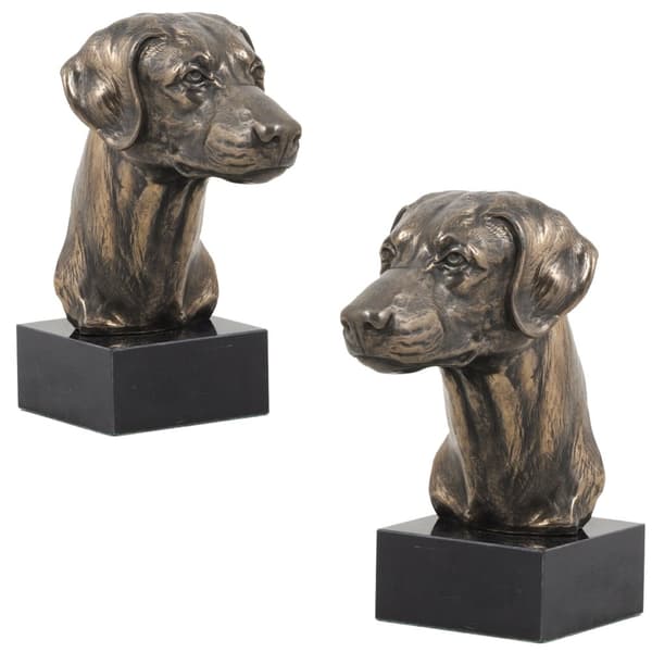 Doberman, Dobermann II - hundestatuette, buste på stenbund, skulptur, trofæ til hundeudstilling af Art-Dog