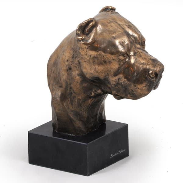 Great Dane, Dogo Argentino - hundestatuette, buste på stenbund, skulptur, trofæ til hundeudstilling af Art-Dog