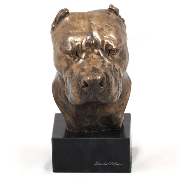 Great Dane, Dogo Argentino - hundestatuette, buste på stenbund, skulptur, trofæ til hundeudstilling af Art-Dog