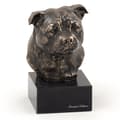 Miniatyrbild 5 av 7: Staffordshire Bull Terrier, Staffik, Staffi - hundstatyett, byst på stenfot, skulptur, trofé för en hundutställning av Art-Dog