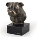 Miniatyrbild 2 av 7: Staffordshire Bull Terrier, Staffik, Staffi - hundstatyett, byst på stenfot, skulptur, trofé för en hundutställning av Art-Dog