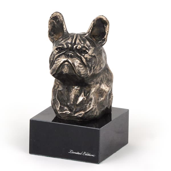 French Bulldog I - hundestatuette, buste på stenbund, skulptur, trofæ til hundeudstilling af Art-Dog