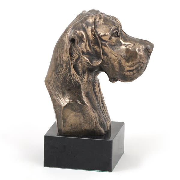 Great Dane II - hundestatuette, buste på stenbund, skulptur, trofæ til hundeudstilling af Art-Dog