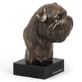 Pikkukuva 5 / 7: Brysselin griffon, Griffon bruxellois - koirapatsas, rintakuva kivijalalla, veistos, Art-Dogin koiranäyttelyn pokaali