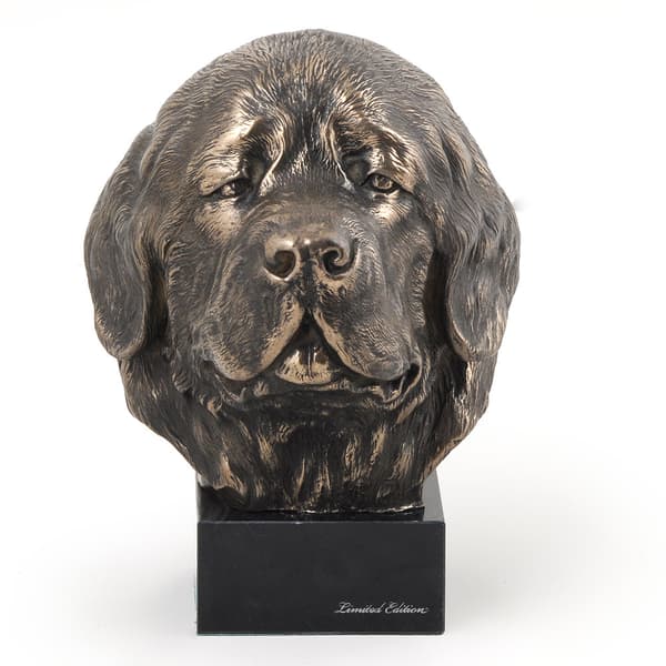 Newfoundland, Newfoundland, Wodołaz - hundestatuette, buste på en stenbund, skulptur, trofæ til en hundeudstilling af Art-Dog