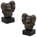 Pikkukuva 1 / 6: Papillon, mannerspanieli - koirapatsas, rintakuva kivijalalla, veistos, Art-Dogin koiranäyttelyn pokaali