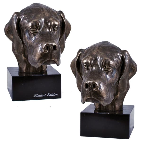 Pointer - hundstatyett, byst på stenfot, skulptur, trofé för hundutställning av Art-Dog