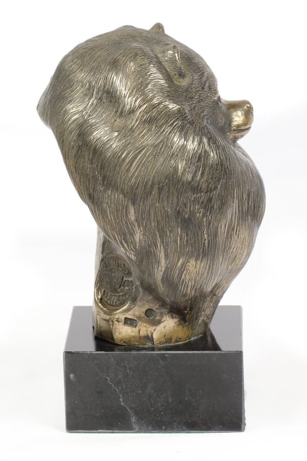 Pomeranian, Pomeranian - hundestatuette, buste på stenbund, skulptur, trofæ til hundeudstilling af Art-Dog