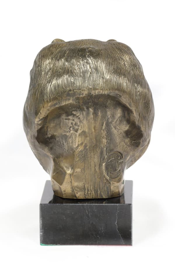 Pomeranian, Pomeranian - hundestatuette, buste på stenbund, skulptur, trofæ til hundeudstilling af Art-Dog