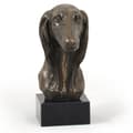 Miniatyrbild 6 av 8: Persisk vinthund, Saluki - hundstatyett, byst på stenfot, skulptur, trofé för en hundutställning av Art-Dog