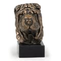 Miniatyrbild 7 av 9: Shar Pei - hundstatyett, byst på stenfot, skulptur, trofé för en hundutställning av Art-Dog