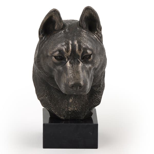 Siperianhusky, Siperianhusky - koirapatsas, rintakuva kivijalalla, veistos, Art-Dogin koiranäyttelyn palkinto