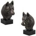 Pikkukuva 1 / 8: Siperianhusky, Siperianhusky - koirapatsas, rintakuva kivijalalla, veistos, Art-Dogin koiranäyttelyn palkinto