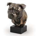 Miniatyrbild 2 av 7: Staffordshire Bull Terrier, Staffik, Staffi I - hundstatyett, byst på stenfot, skulptur, trofé för en hundutställning av Art-Dog