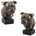 Miniatyrbild 1 av 7: Staffordshire Bull Terrier, Staffik, Staffi I - hundstatyett, byst på stenfot, skulptur, trofé för en hundutställning av Art-Dog
