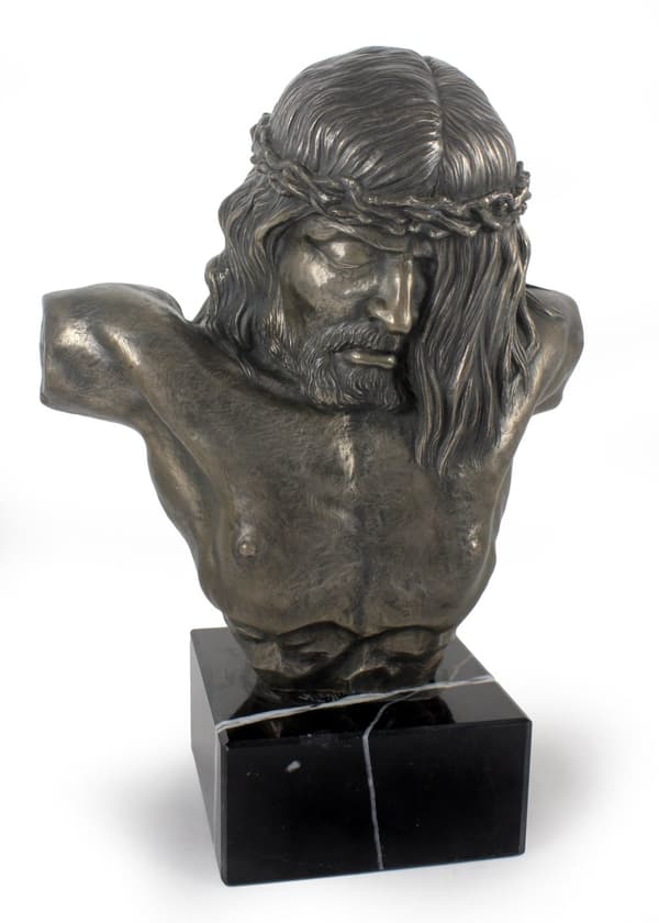 Jesus - statyett av Jesus, byst på en stenfot, Art-Dog skulptur