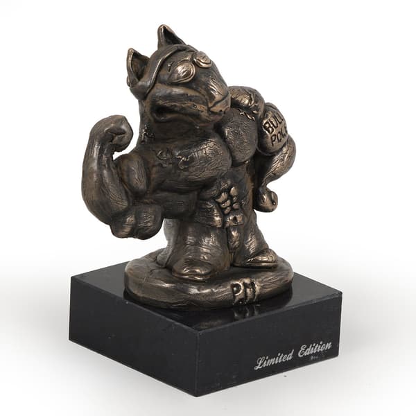 Bull terrier, Bull Terrier V - hundestatuette, buste på stenbund, skulptur, trofæ til hundeudstilling af Art-Dog