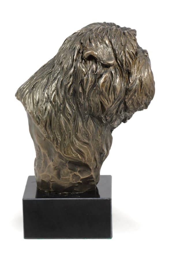 Abepinscher, Affenpinscher - hundestatuette, buste på stenbund, skulptur, trofæ til hundeudstilling af Art-Dog