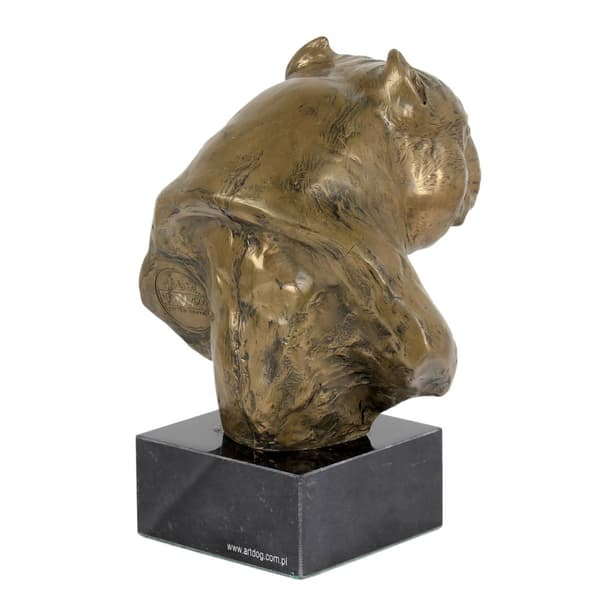 American Bully - hundstatyett, byst på stenfot, skulptur, trofé för en hundutställning av Art-Dog