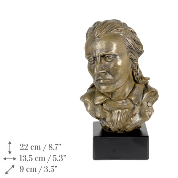 Friedrich Schiller - rintakuva marmorilla, kuuluisan henkilön patsas, Art-Dogin koristeet toimistoon, kouluun ja hotelliin