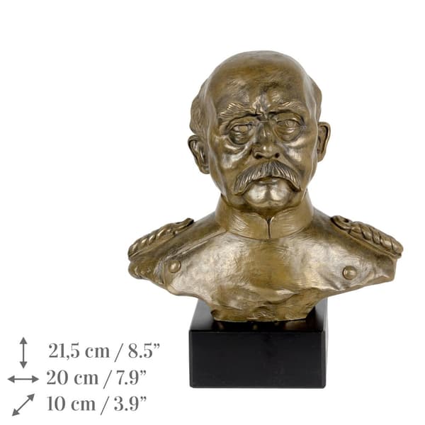 Otto von Bismarck - buste på marmor, statuette af en berømt person, dekoration til kontor, skole og hotel af Art-Dog