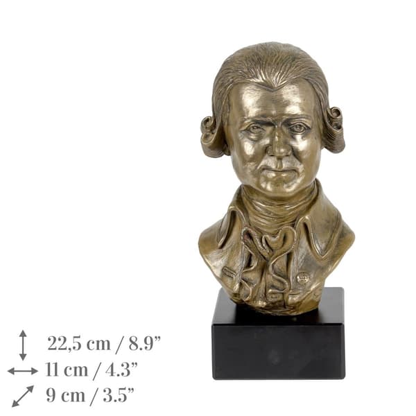Wolfgang Amadeus Mozart - buste på marmor, statuette af en berømt person, dekoration til kontor, skole og hotel af Art-Dog