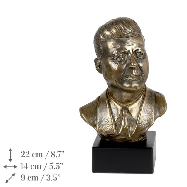 John Fitzgerald Kennedy - rintakuva marmorilla, kuuluisan henkilön patsas, Art-Dogin koristelu toimistoon, kouluun ja hotelliin