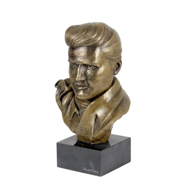 Elvis Presley - byst på marmor, statyett av en känd person, dekoration för kontoret, skolan och hotellet av Art-Dog