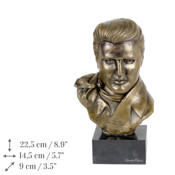 Elvis Presley - byst på marmor, statyett av en känd person, dekoration för kontoret, skolan och hotellet av Art-Dog