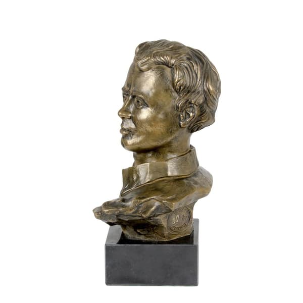 George Gordon Byron - rintakuva marmorilla, kuuluisan henkilön patsas, koristelu toimistoon, kouluun ja hotelliin Art-Dog