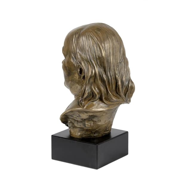 Benjamin Franklin - byst på marmor, statyett av en känd person, dekoration för kontoret, skolan och hotellet av Art-Dog