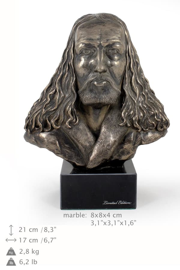 Albrecht Dürer - rintakuva marmorilla, kuuluisan henkilön patsas, Art-Dogin koristelu toimistoon, kouluun ja hotelliin