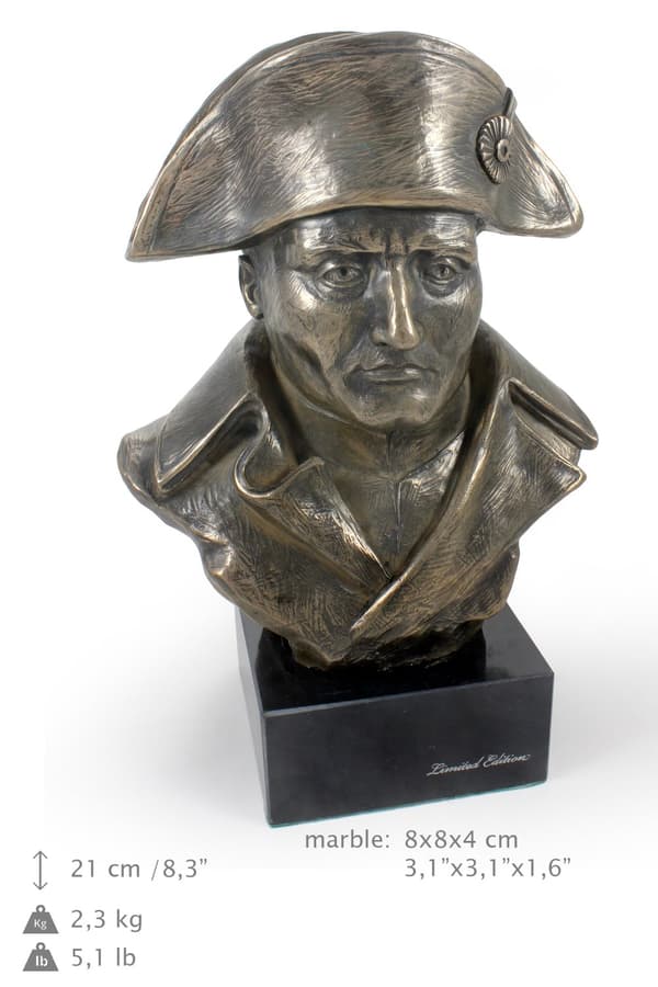 Napoleon Bonaparte - rintakuva marmorilla, kuuluisan henkilön patsas, Art-Dogin koristelu toimistoon, kouluun ja hotelliin