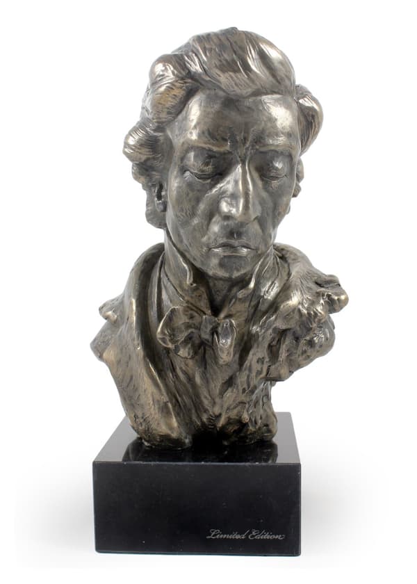 Fryderyk Franciszek Chopin - byst på marmor, statyett av en känd person, dekoration för kontoret, skolan och hotellet av Art-Dog