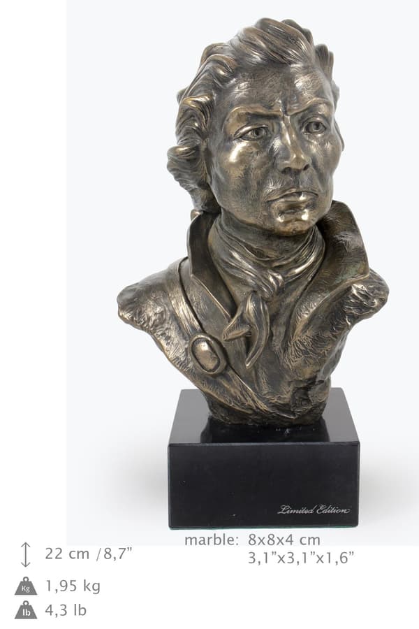 Tadeusz Kościuszko - buste på marmor, statuette af en berømt person, dekoration til kontoret, skolen og hotellet af Art-Dog