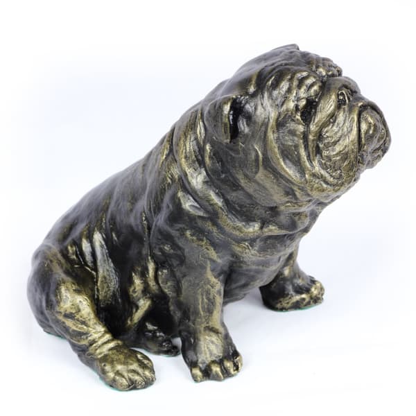 Engelsk bulldog, Bulldog I - hundstatyett, sittande hund på skrivbordet, dekoration för en hundälskares vardagsrum av Art-Dog