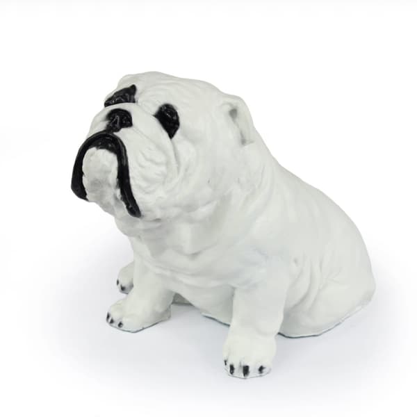 Engelsk bulldog, Bulldog II - hundstatyett, sittande hund på skrivbordet, dekoration för en hundälskares vardagsrum av Art-Dog