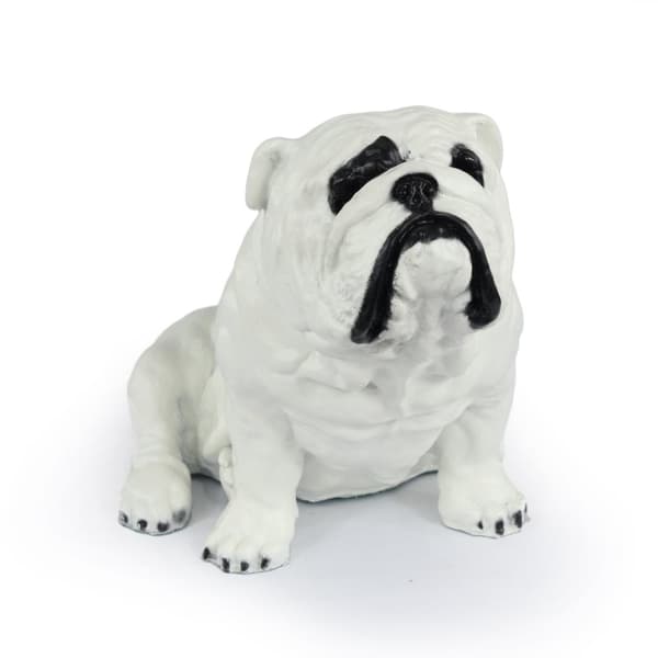 Engelsk bulldog, Bulldog II - hundstatyett, sittande hund på skrivbordet, dekoration för en hundälskares vardagsrum av Art-Dog