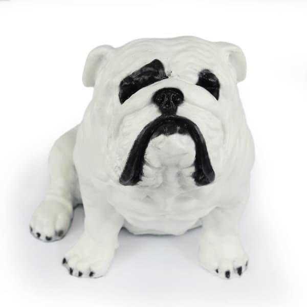 Engelsk bulldog, Bulldog II - hundstatyett, sittande hund på skrivbordet, dekoration för en hundälskares vardagsrum av Art-Dog