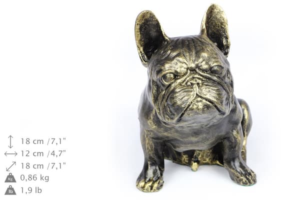 Fransk bulldog I - hundestatuette, siddende hund på skrivebordet, dekoration til stuen til en hundeelsker af Art-Dog