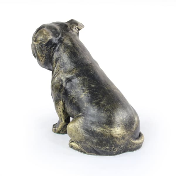 Staffordshire Bull Terrier, Staffik, Staffi - hundstatyett, sittande hund på skrivbordet, dekoration för en hundälskares vardagsrum av Art-Dog
