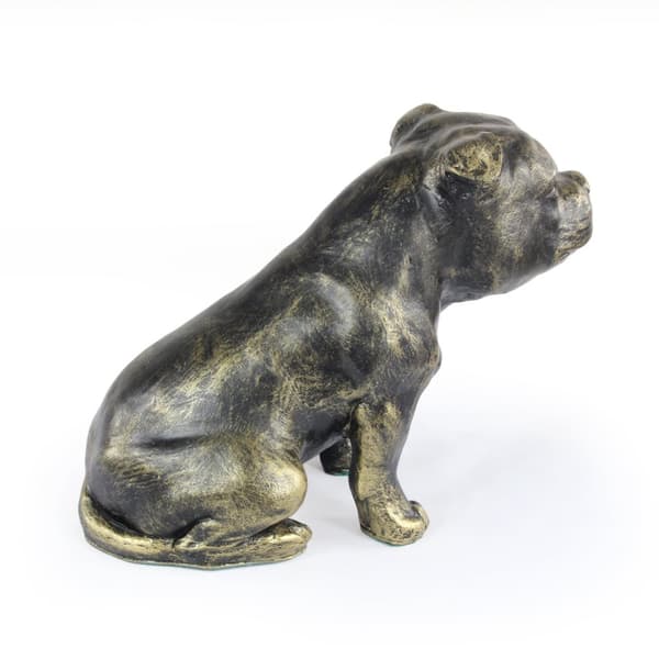Staffordshire Bull Terrier, Staffik, Staffi - hundstatyett, sittande hund på skrivbordet, dekoration för en hundälskares vardagsrum av Art-Dog