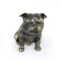 Miniatyrbild 9 av 11: Staffordshire Bull Terrier, Staffik, Staffi - hundstatyett, sittande hund på skrivbordet, dekoration för en hundälskares vardagsrum av Art-Dog