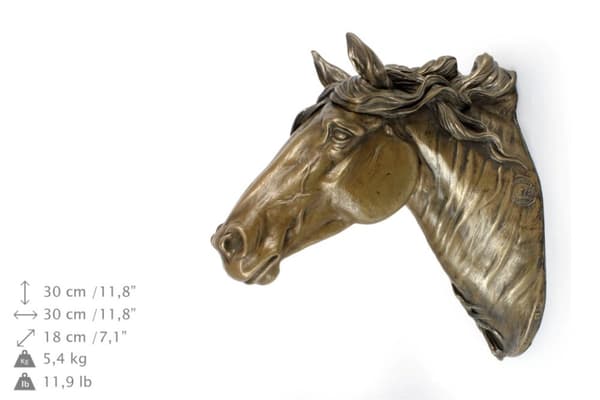 Frieserhest I - eksklusiv hestestatuette til væggen, luksuriøst interiørdesign, unik udgave af Art-Dog figurer
