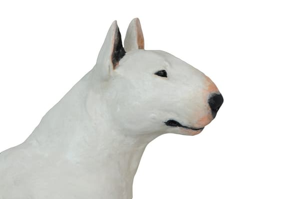 Bull Terrier, Bull Terrier - malet statuette, figur statue, lavet af en kunstner, Art-Dog brand