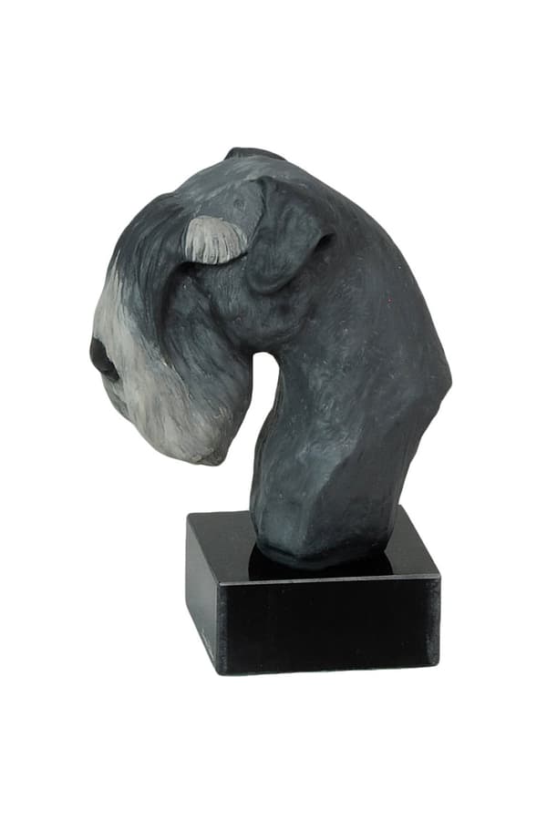 Schnauzer, Schnauzer - målad statyett, statyett staty, gjord av en konstnär, Art-Dog varumärke